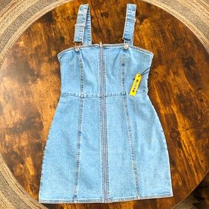 Forever 21 Light Denim Overall Short Dress~Size M NWT